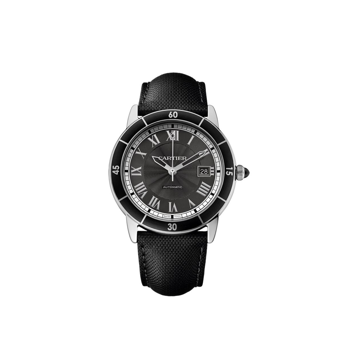 Ronde Croisiere de Cartier 42mm Steel & Leather Men's Watch