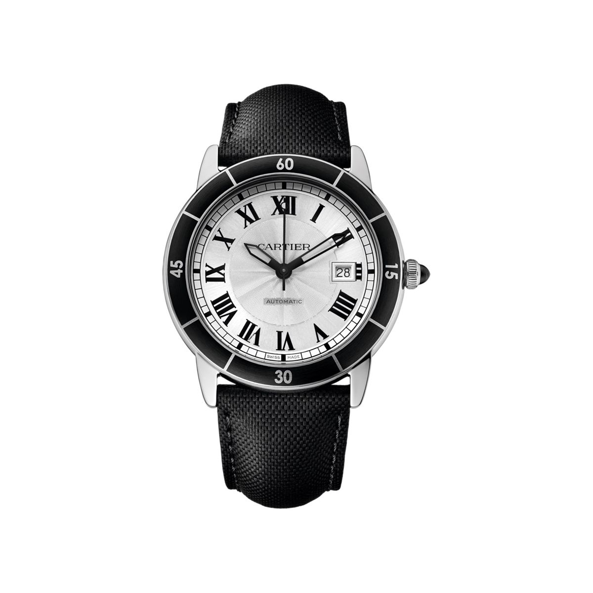 Ronde Croisiere de Cartier 42mm Steel & Leather Men's Watch