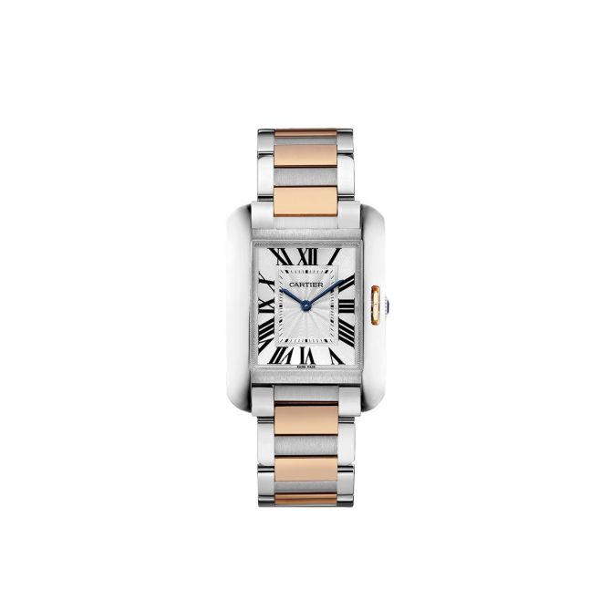 Cartier Tank Anglaise Medium 18K Rose Gold & Steel Women's Watch
