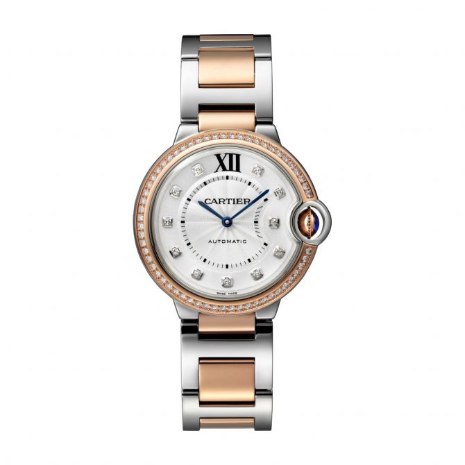 Ballon Bleu de Cartier 36mm 18 Rose Gold, Steel & Diamond Bezel Watch