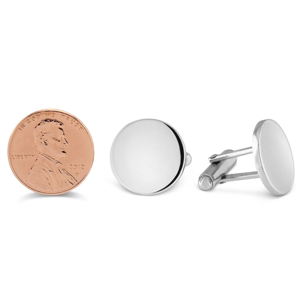 Sterling Silver Round Cufflinks