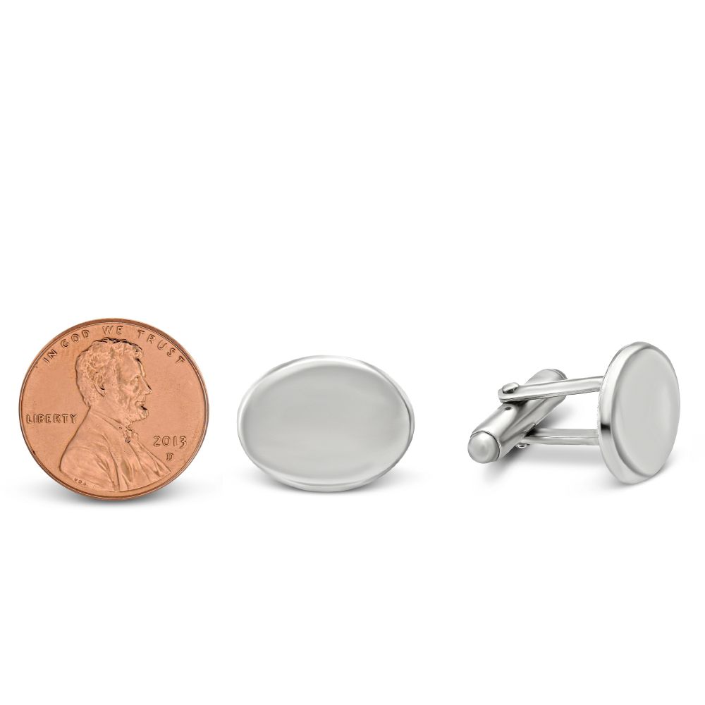 Sterling Silver Oval Cufflinks