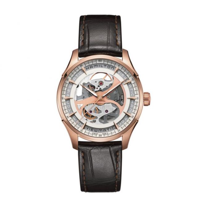 Hamilton Jazzmaster Viewmatic Skeleton Rose Gold 40mm Men s Watch
