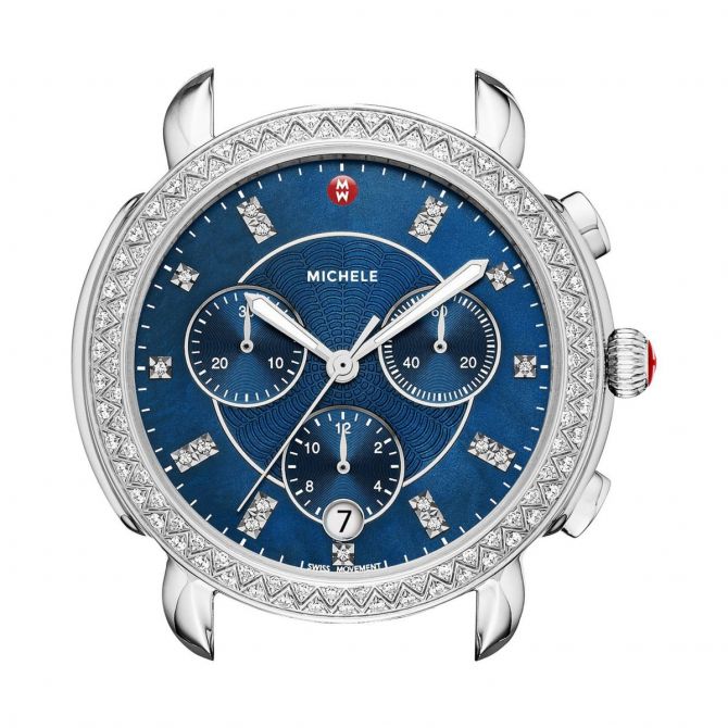 Michele Sidney Navy Diamond 38mm Women's Watch Dial