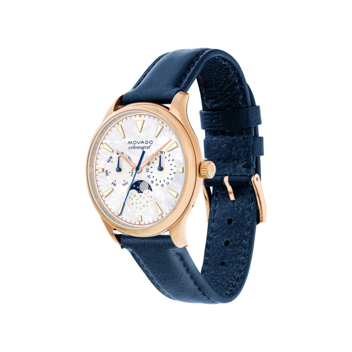 Movado Heritage Series Celestograf Women's Watch, 36mm Rose Tone and Stainless Steel