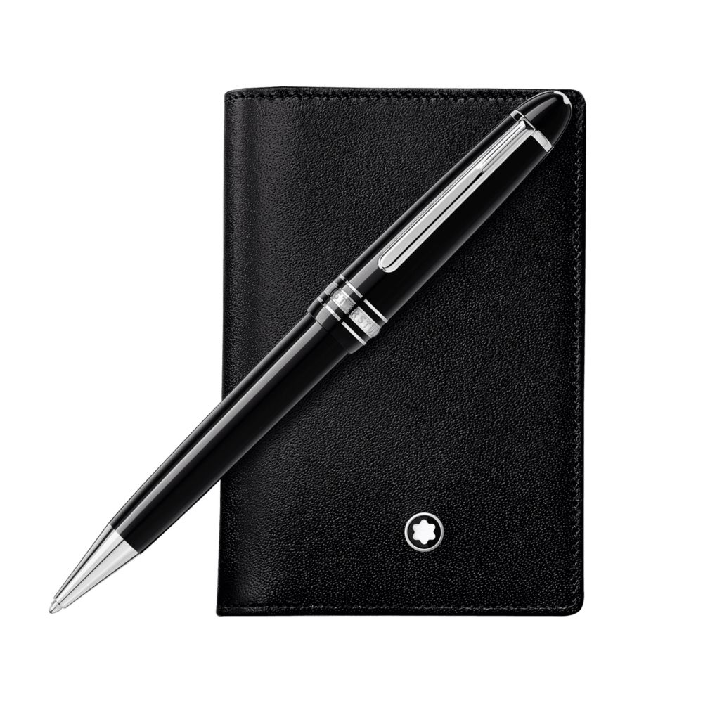 Montblanc Set with Meisterstuck Midsize Ballpoint Pen and Meisterstuck Business Card Holder