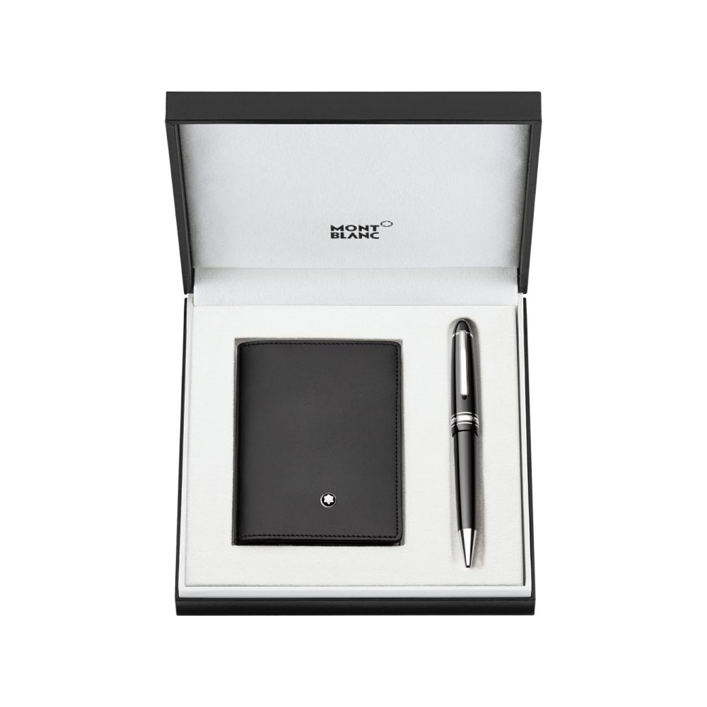 Montblanc Set with Meisterstuck Midsize Ballpoint Pen and Meisterstuck Business Card Holder
