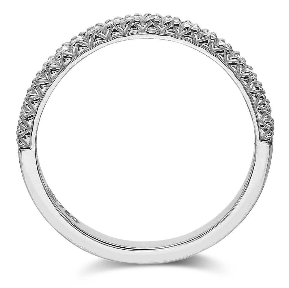 18K White Diamond Band, 0.15cttw