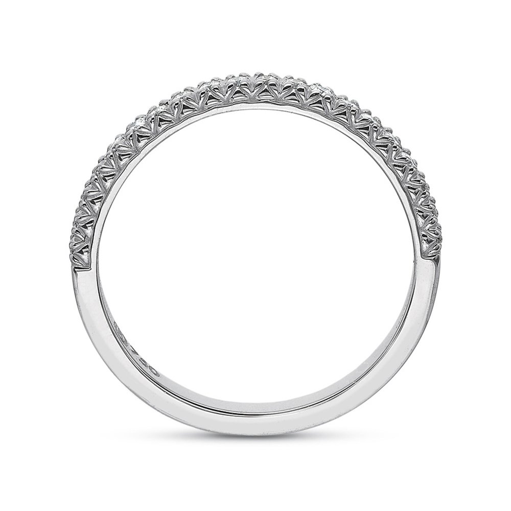 Platinum Petite Flush Fit Diamond Wedding Band, 0.15cttw