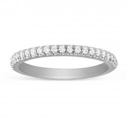 14K White Gold Diamond Fishtail Prong Wedding Band, 0.27cttw