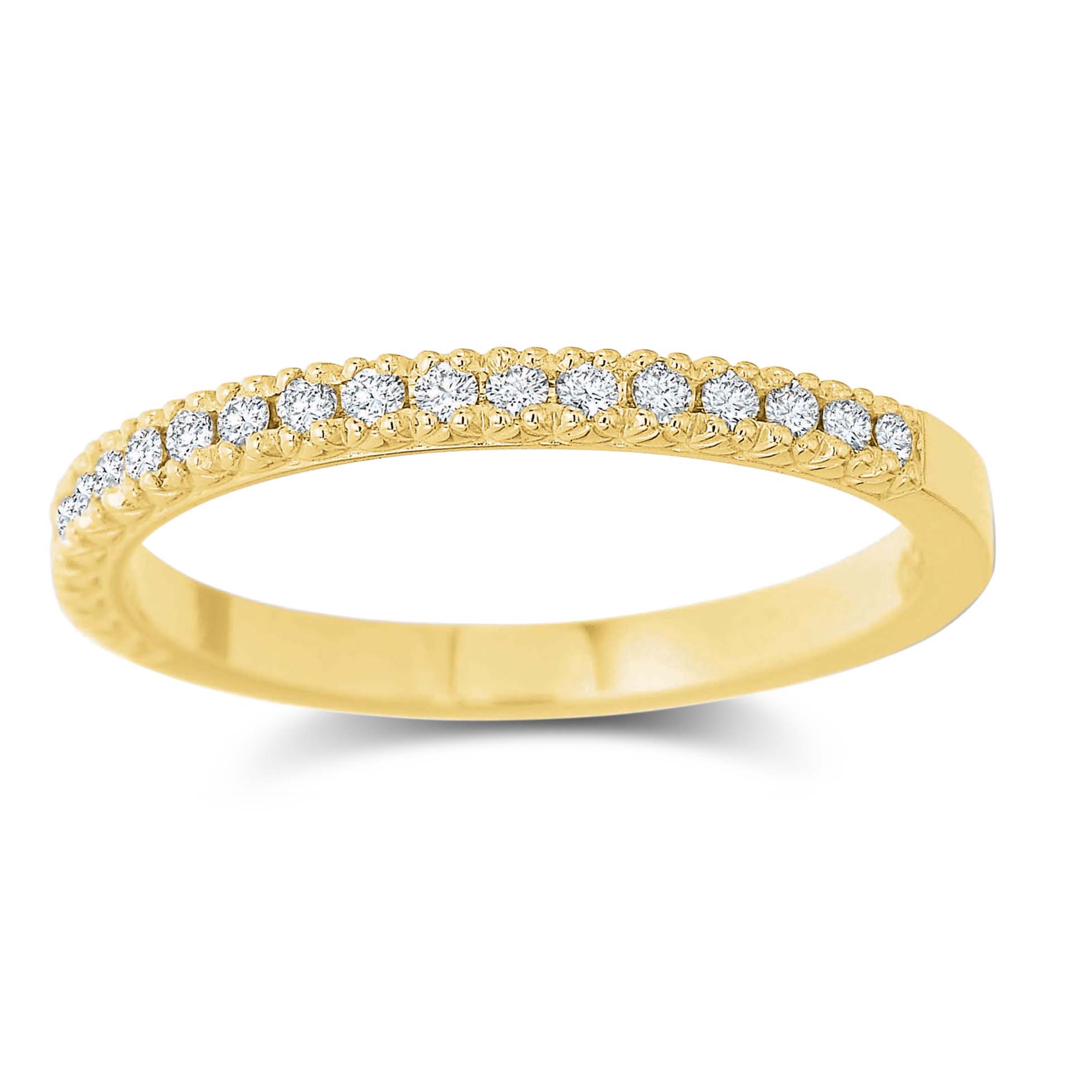 18K Yellow Gold Diamond Band, 0.15cttw