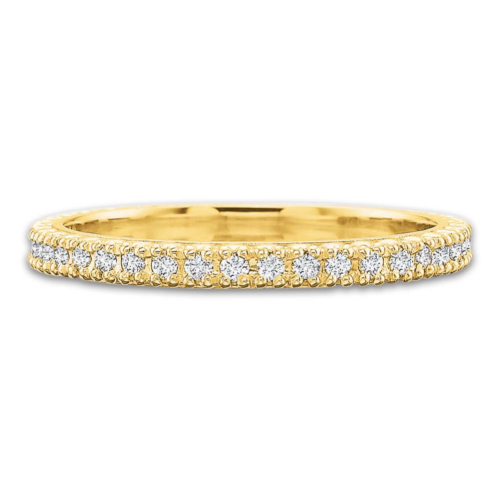 18K Yellow Gold Diamond Band, 0.15cttw