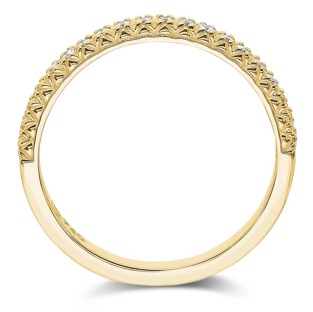 18K Yellow Gold Diamond Band, 0.15cttw