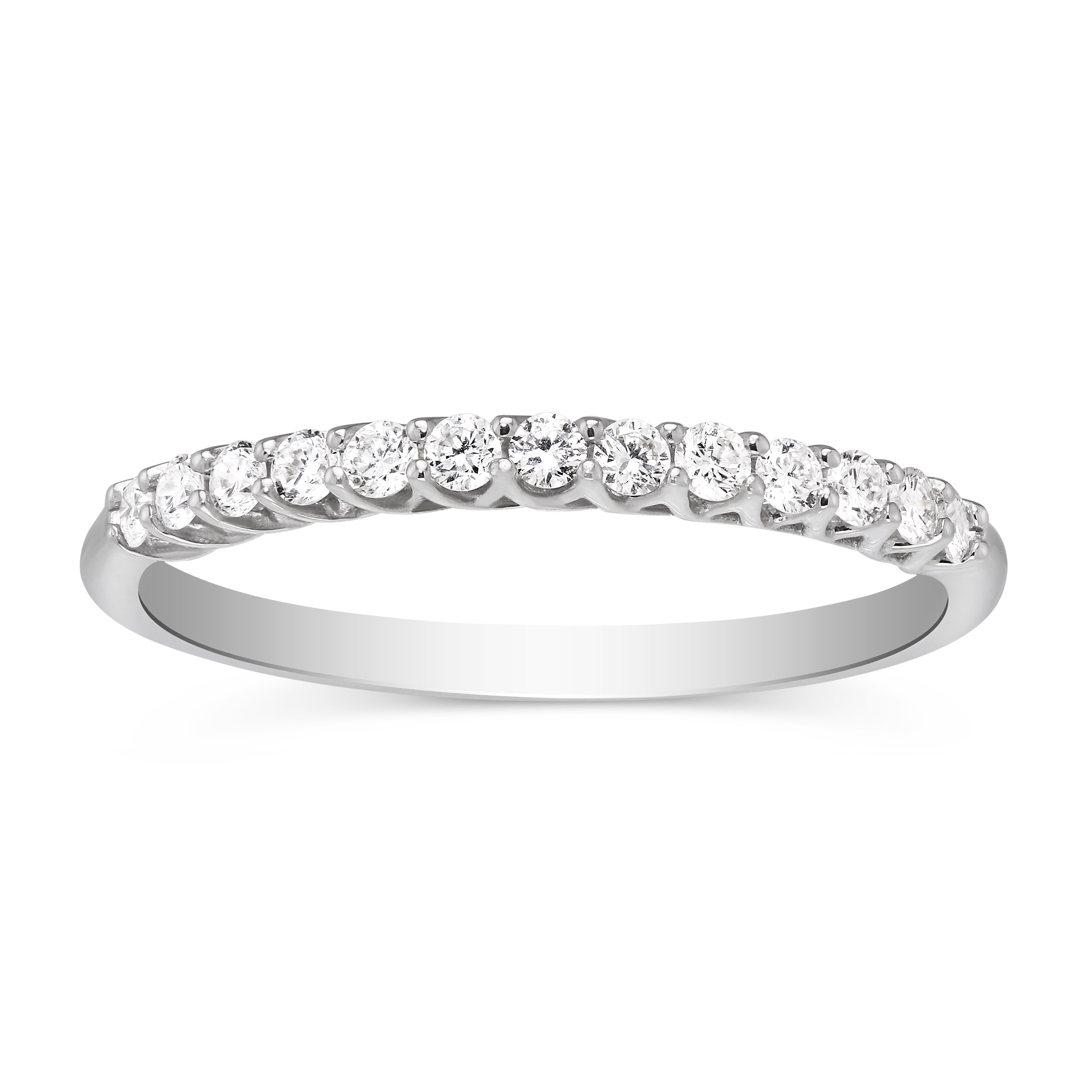 14K White Gold Diamond Wedding Band, 0.25cttw