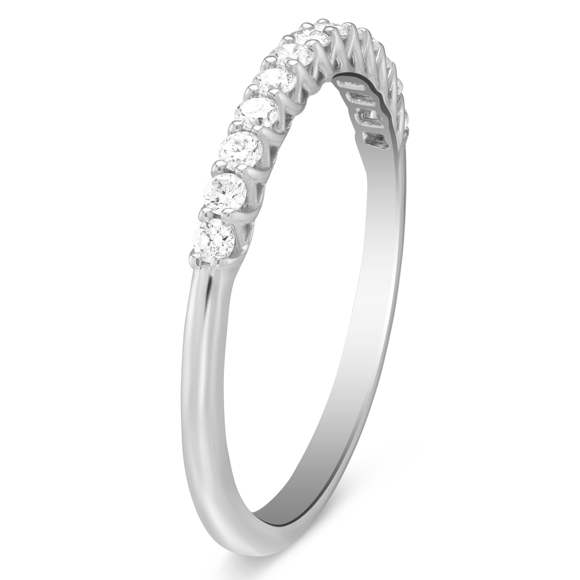 14K White Gold Diamond Wedding Band, 0.25cttw