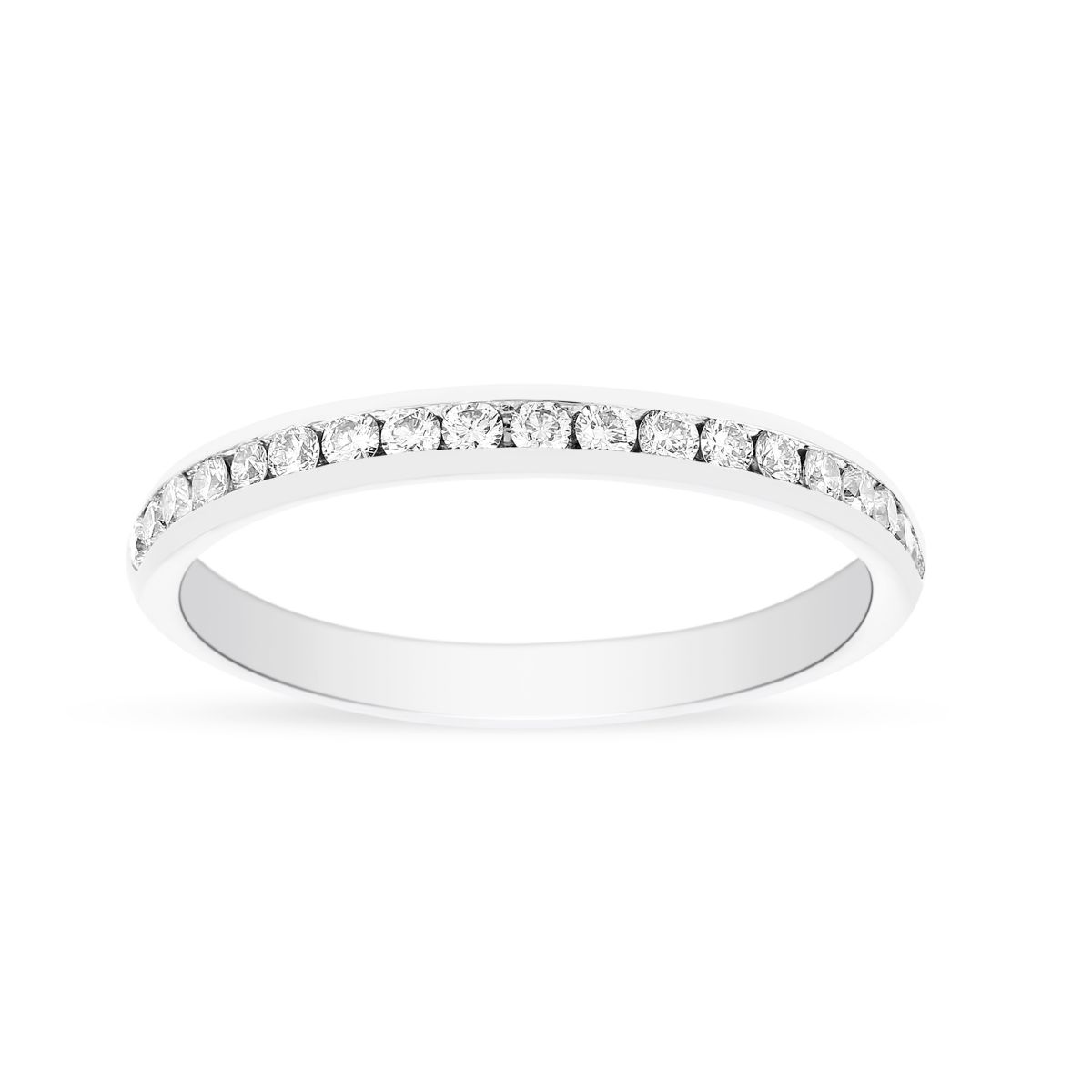 18K White gold Channel Set Diamond Wedding Band