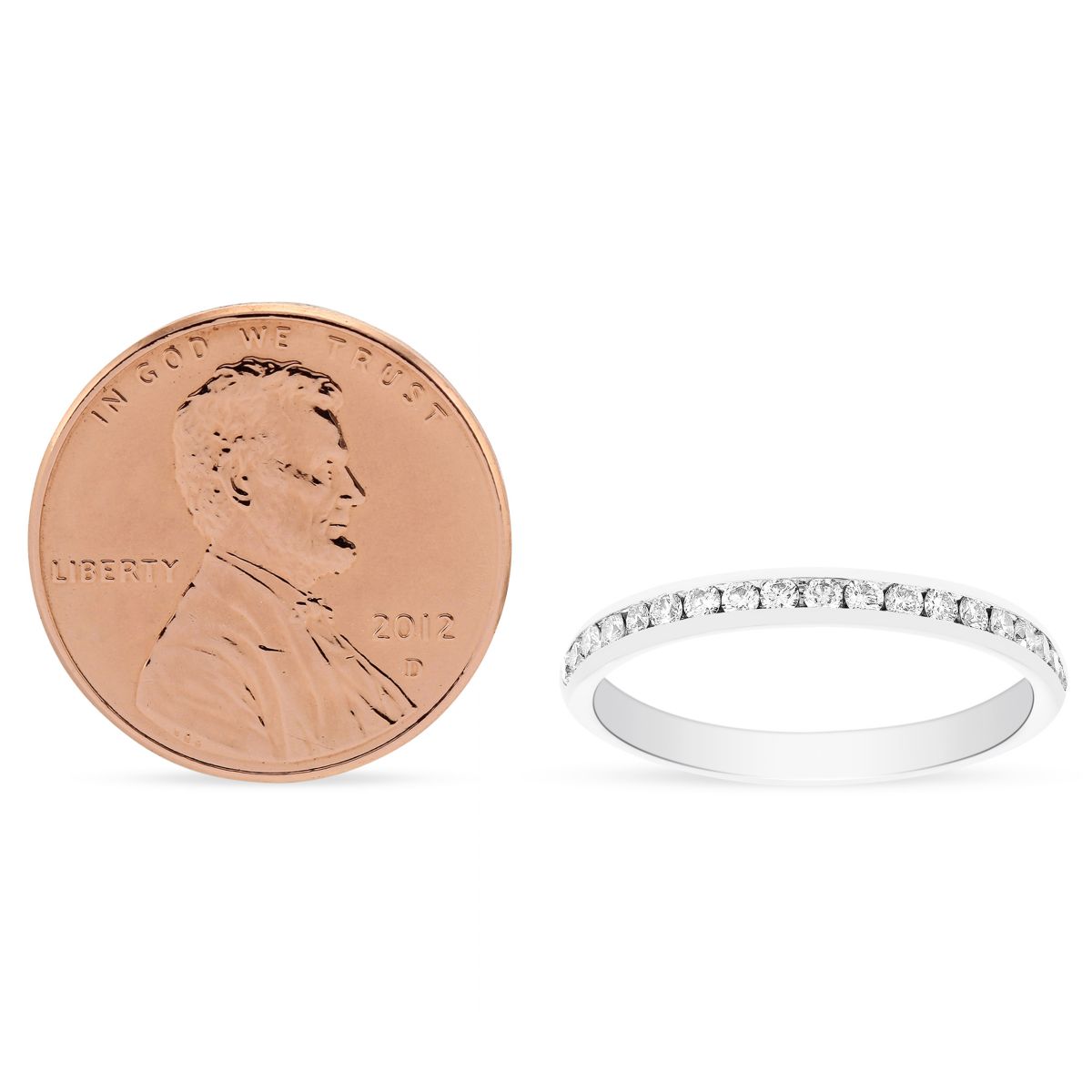 18K White gold Channel Set Diamond Wedding Band