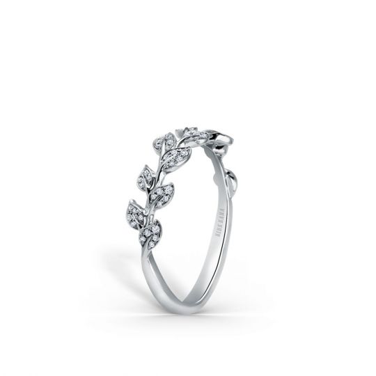 Leaf Diamond Wedding Band