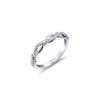 White Gold Diamond Crossover Shank Wedding Band