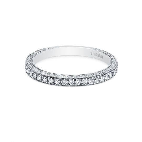 Kirk Kara Platinum Carmella Diamond Engraved Wedding Band Borsheims
