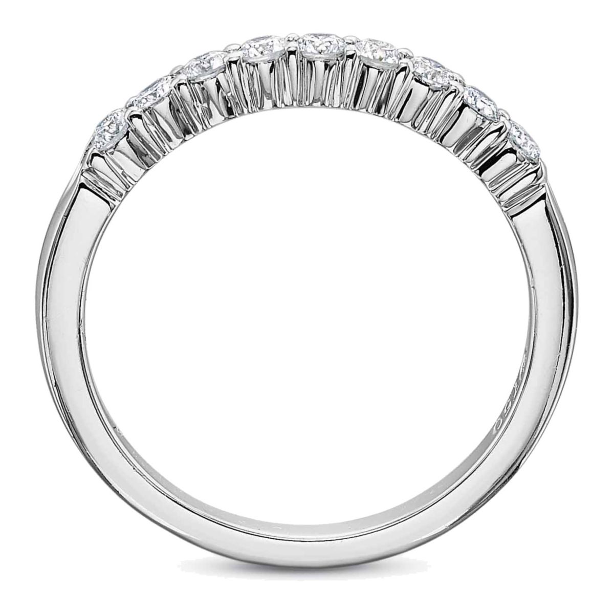 18K White Gold Prong Set Diamond Wedding Band, 0.33cttw