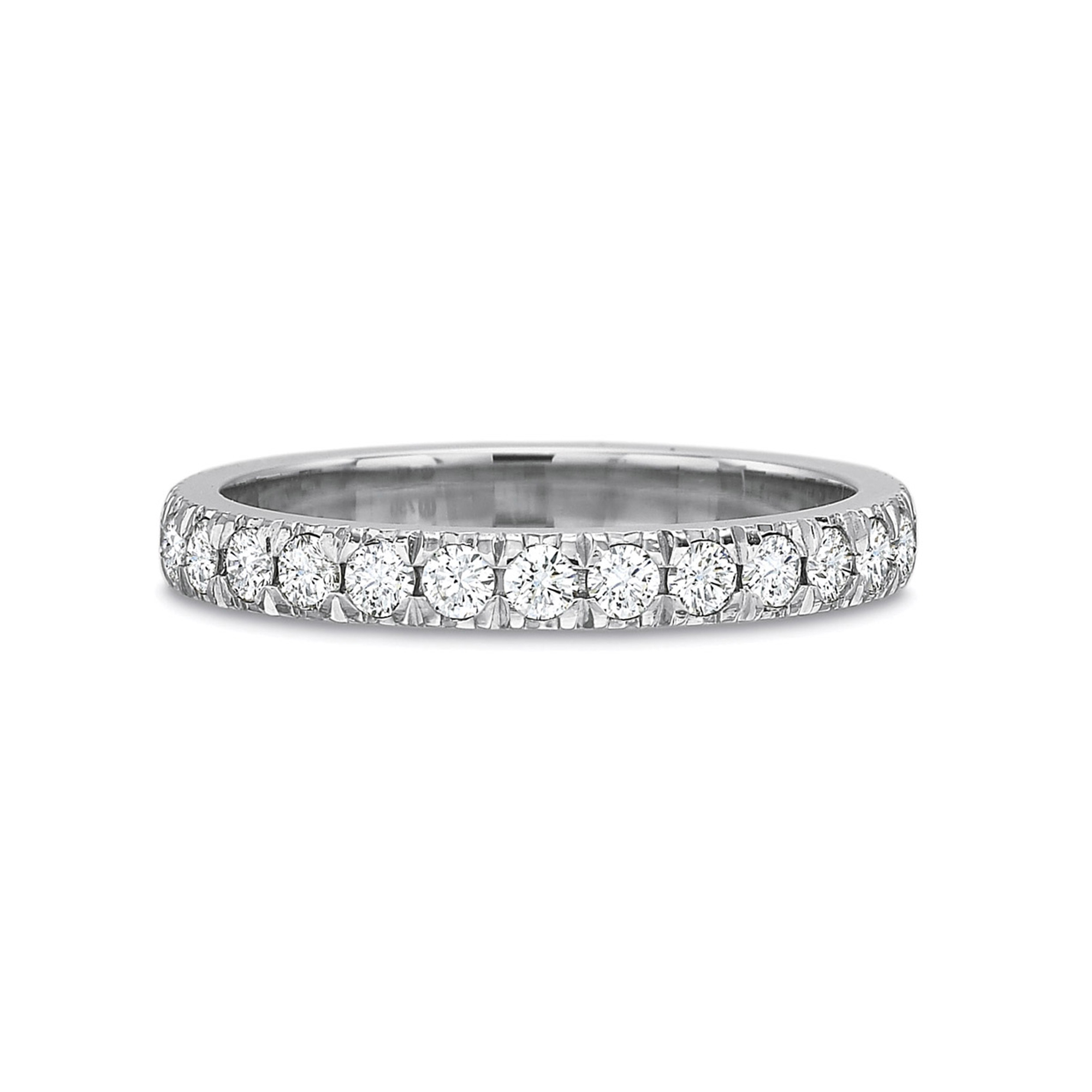 18K White Gold Shared Prong Diamond Wedding Band, 0.33cttw