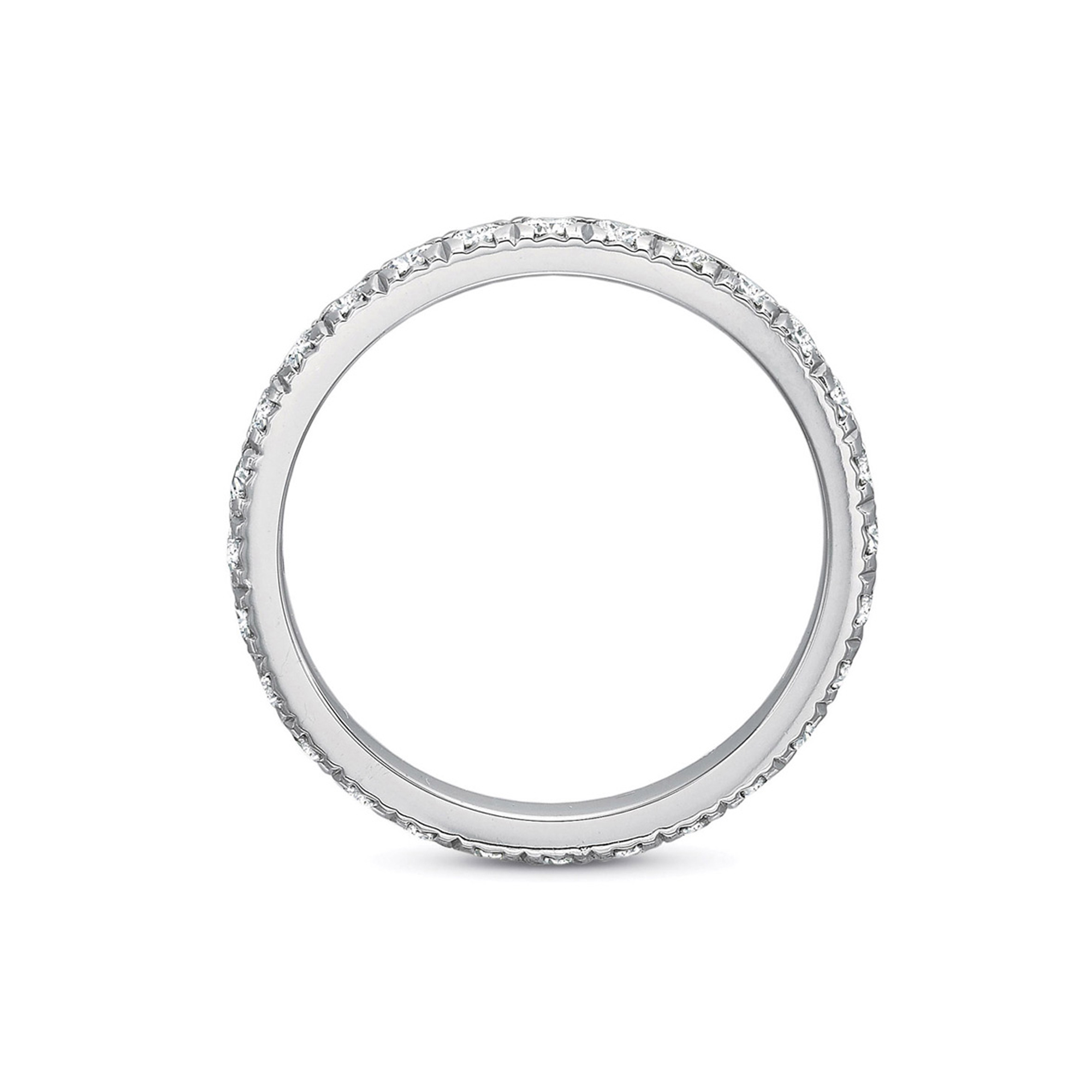 18K White Gold Shared Prong Diamond Wedding Band, 0.33cttw