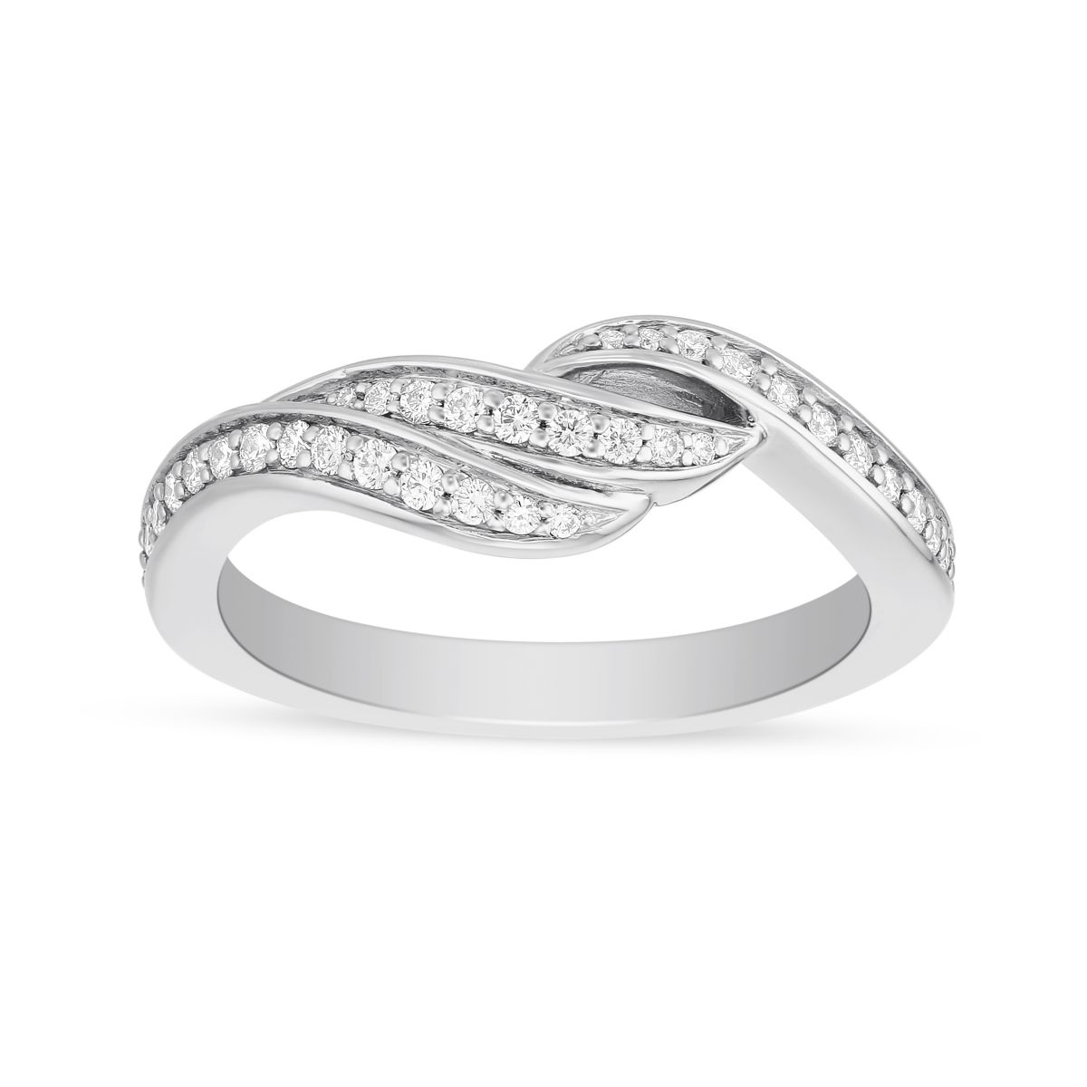 ArtCarved Diamond Swirl Wedding Band in White Gold, 0.34 aptw | 33 ...