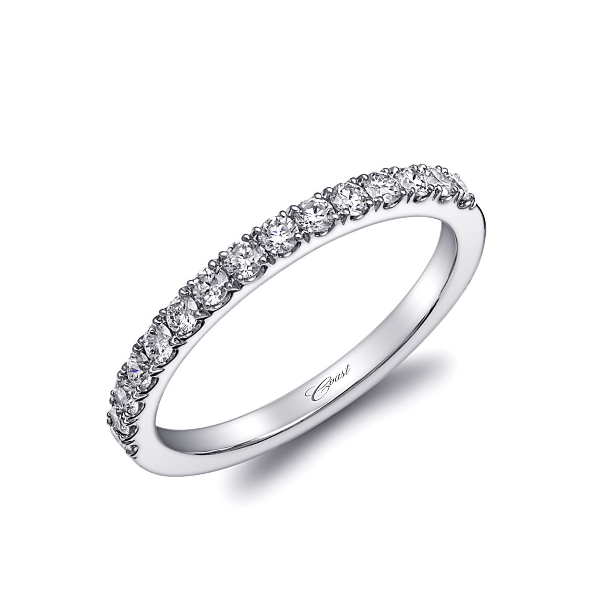 14K White Gold Diamond Annivesary Band, 0.37cttw
