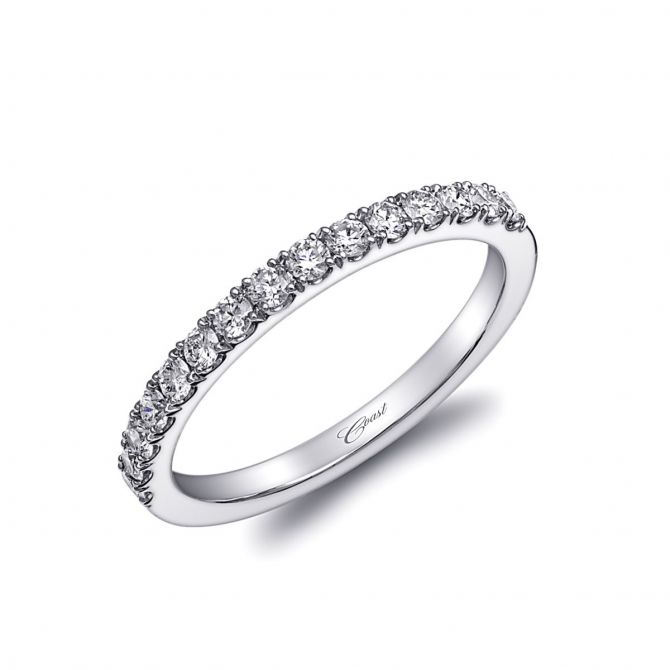 14K White Gold Diamond Annivesary Band, 0.37cttw