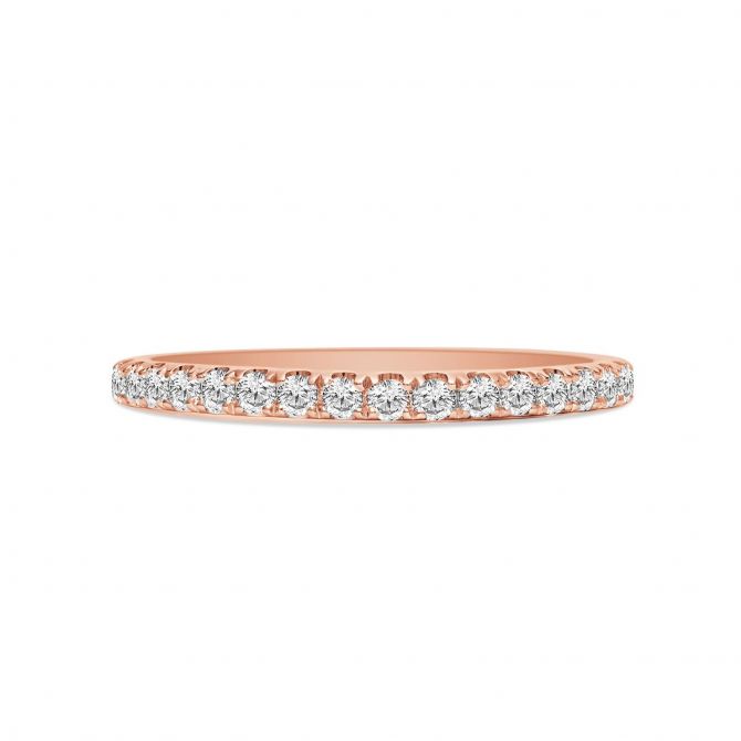 A Jaffe 14K Rose Gold Diamond Wedding Band, 0.34aptw