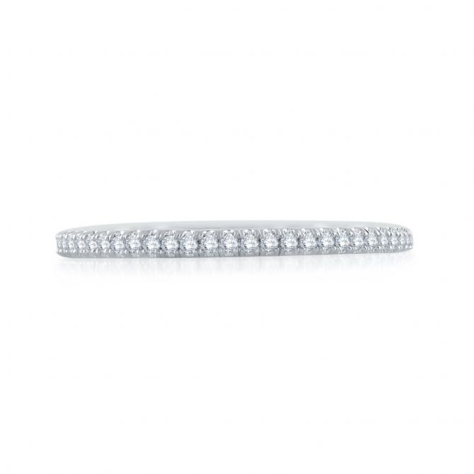 A. Jaffe 14K White Gold Diamond Eternity Stackable Band, 0.29cttw