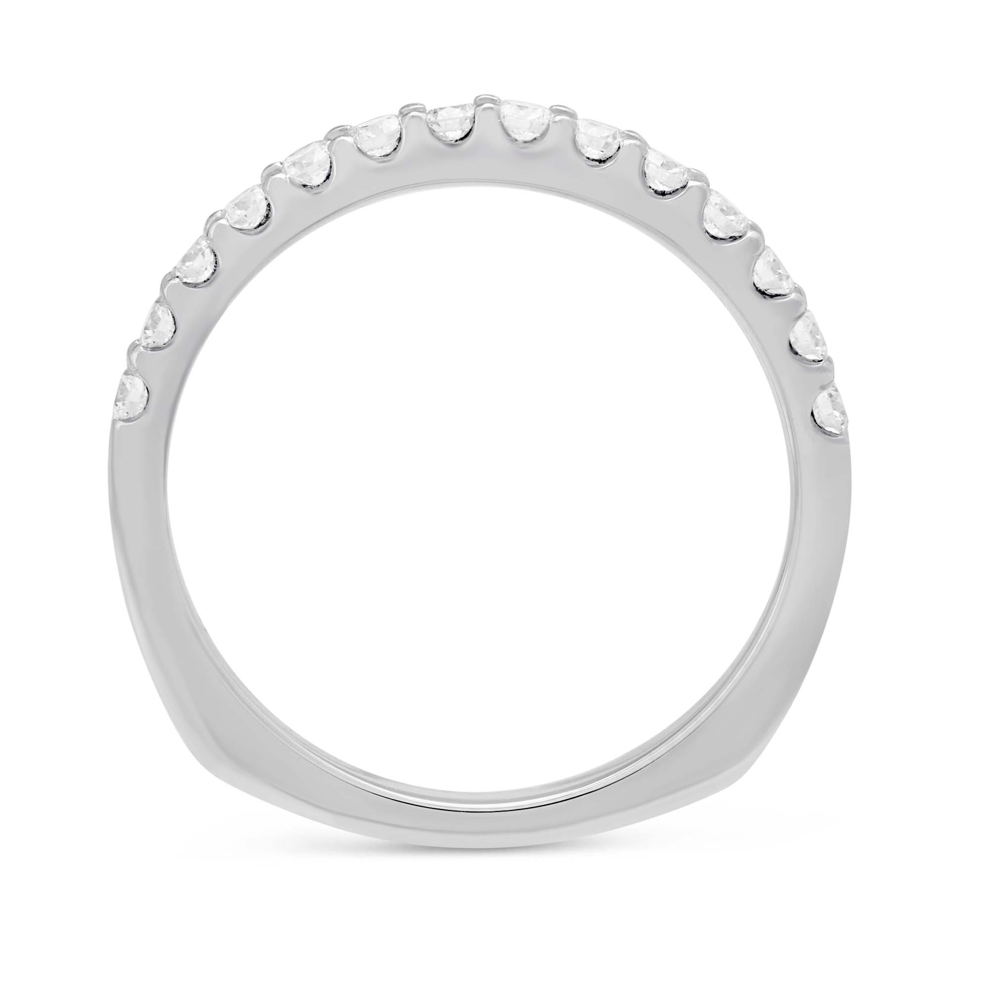 14K White Gold Round Diamond Wedding Band