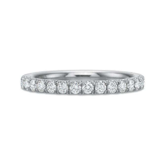 18K White Gold Diamond Band, 0.40cttw