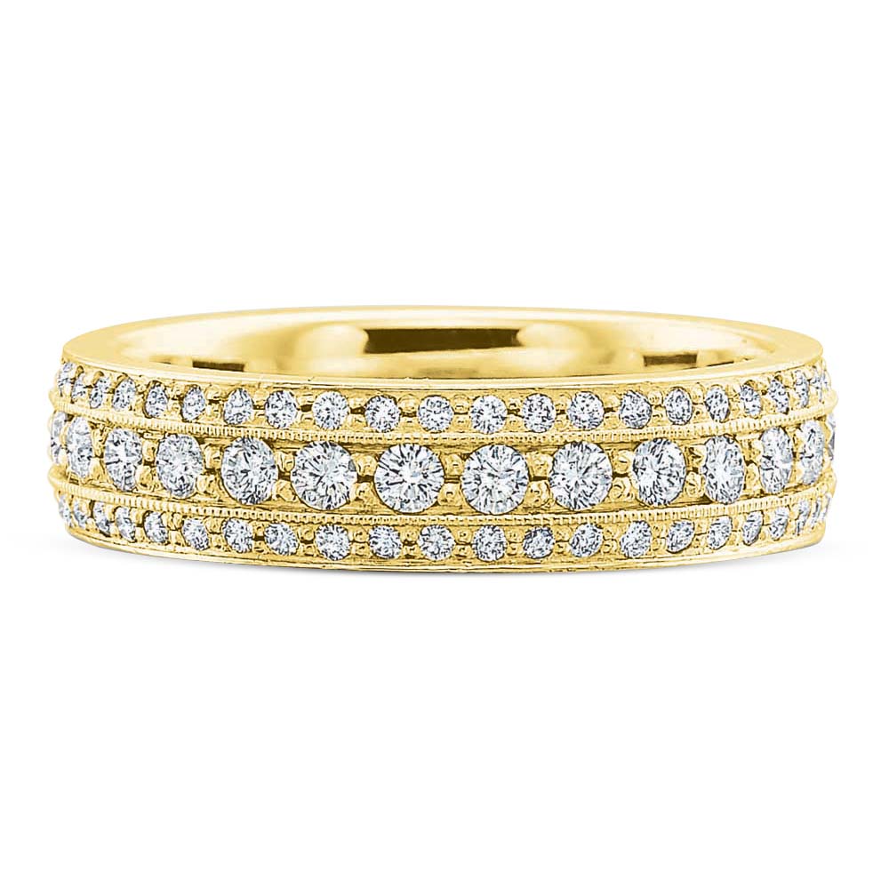 18K Yellow Gold Diamond Band, 0.42cttw