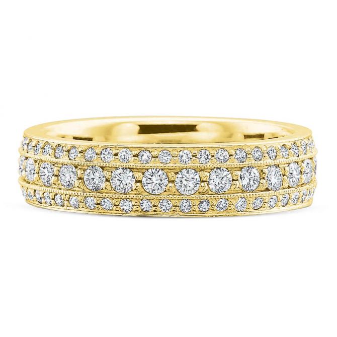 18K Yellow Gold Diamond Band, 0.42cttw