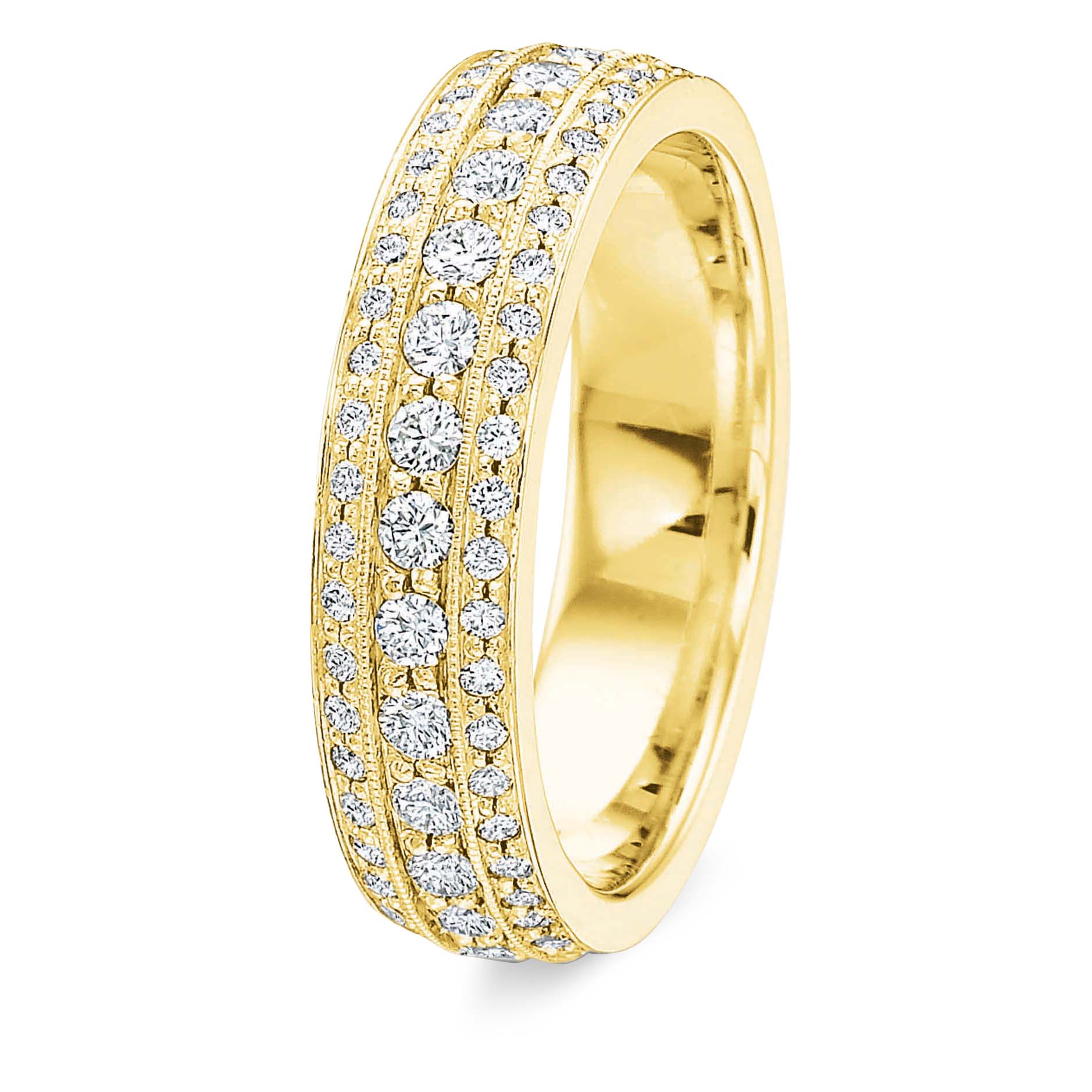 18K Yellow Gold Diamond Band, 0.42cttw
