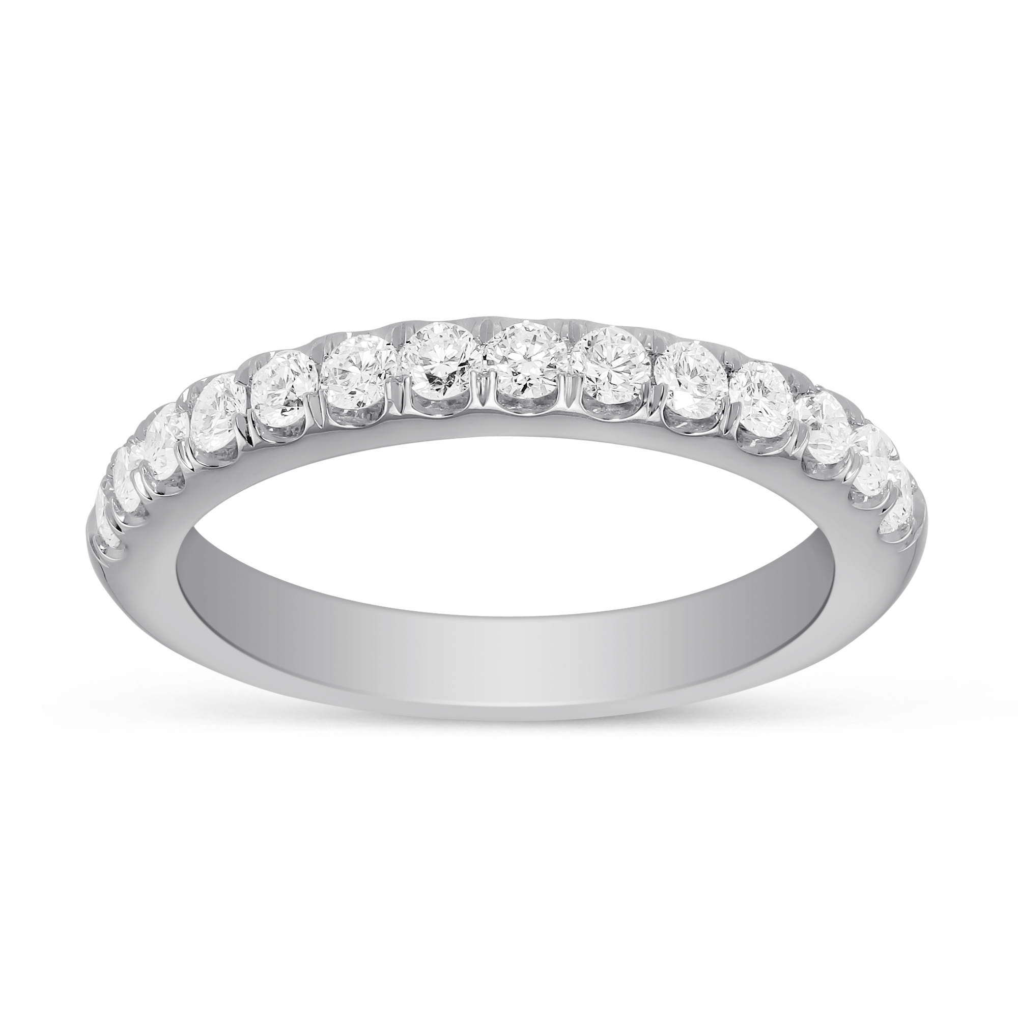 14K White Gold Diamond Wedding Band, 0.51cttw