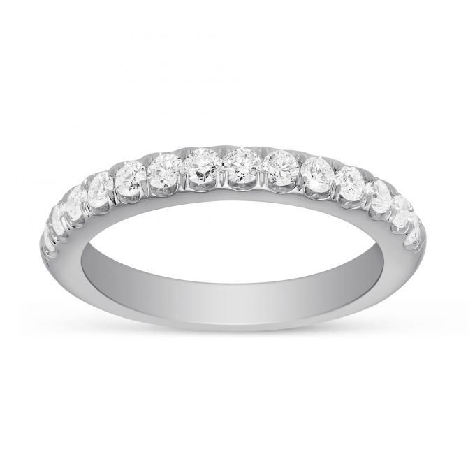 14K White Gold Diamond Wedding Band, 0.51cttw