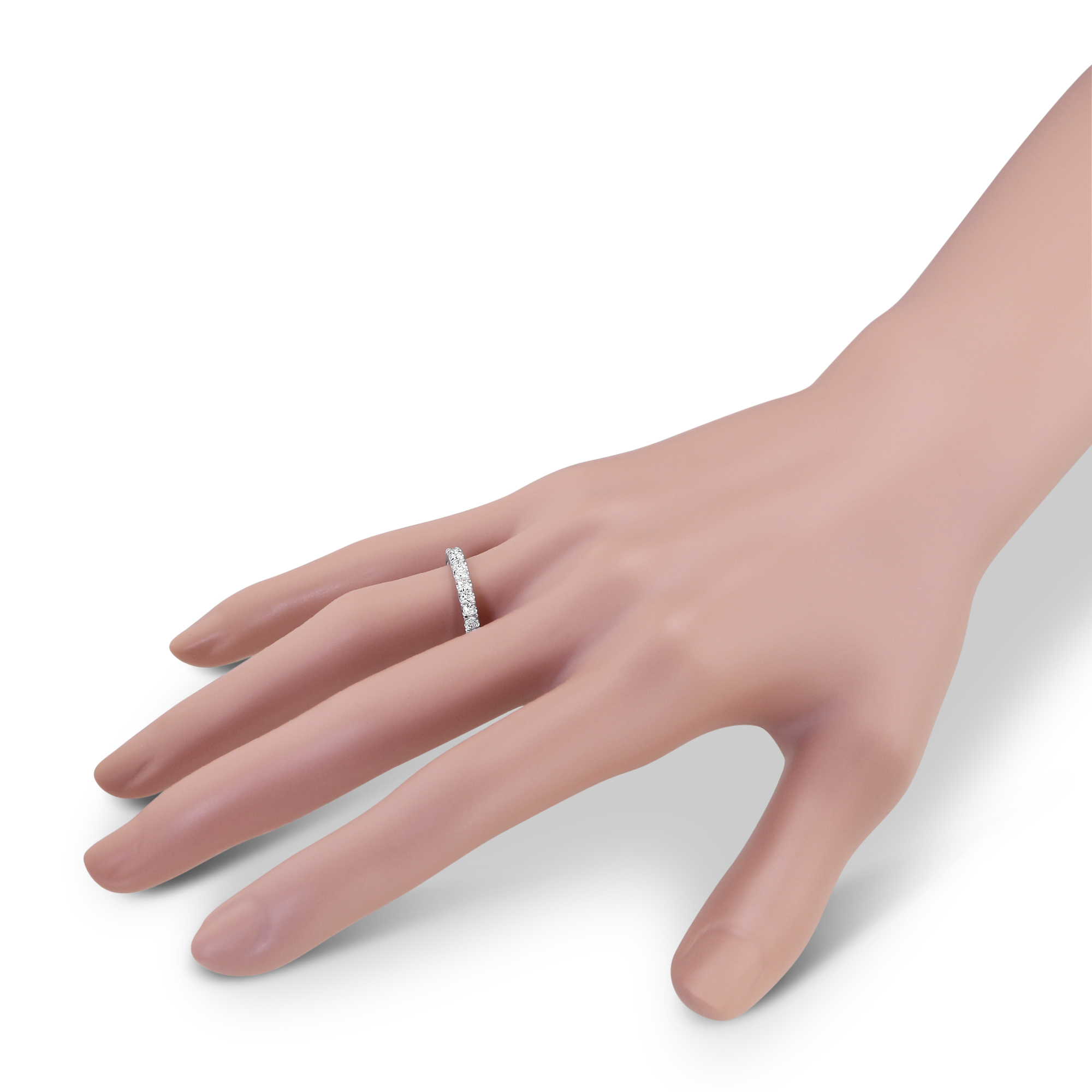 14K White Gold Diamond Wedding Band, 0.51cttw
