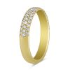 18K Yellow Gold Diamond 3 Row Wedding Band