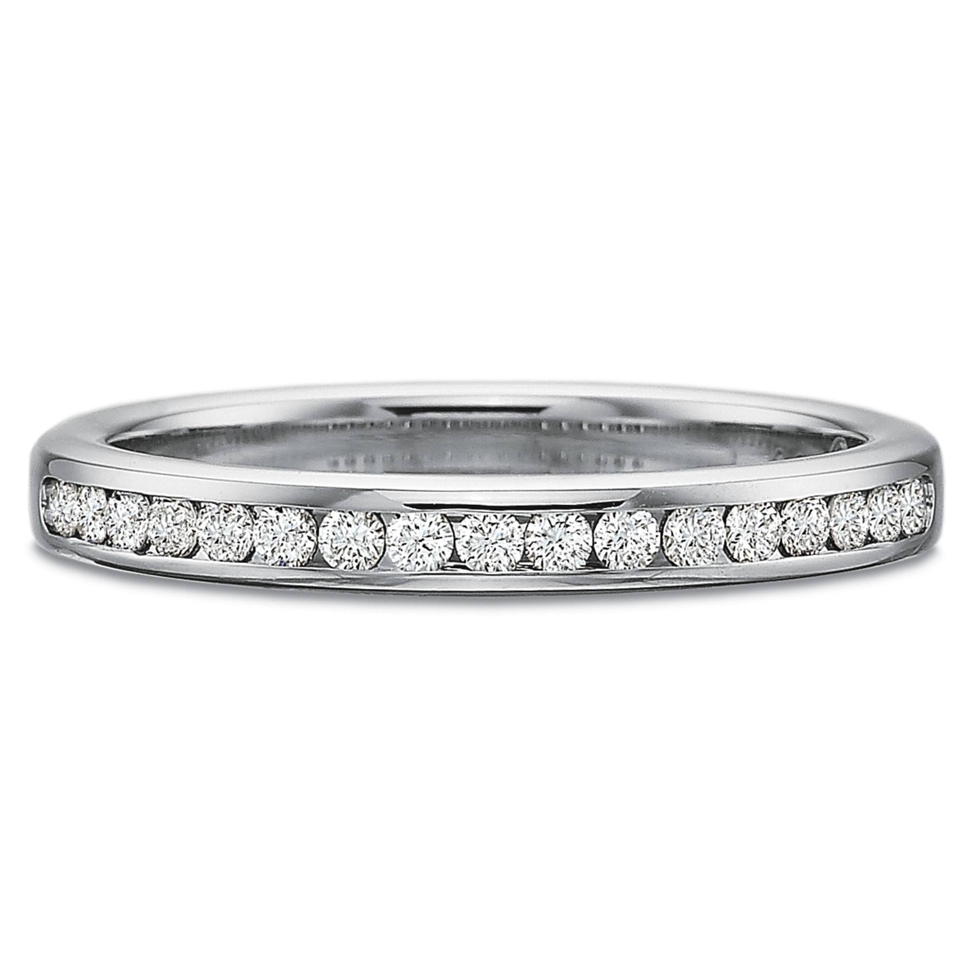 18K White Gold Channel Set Diamond Eternity Band