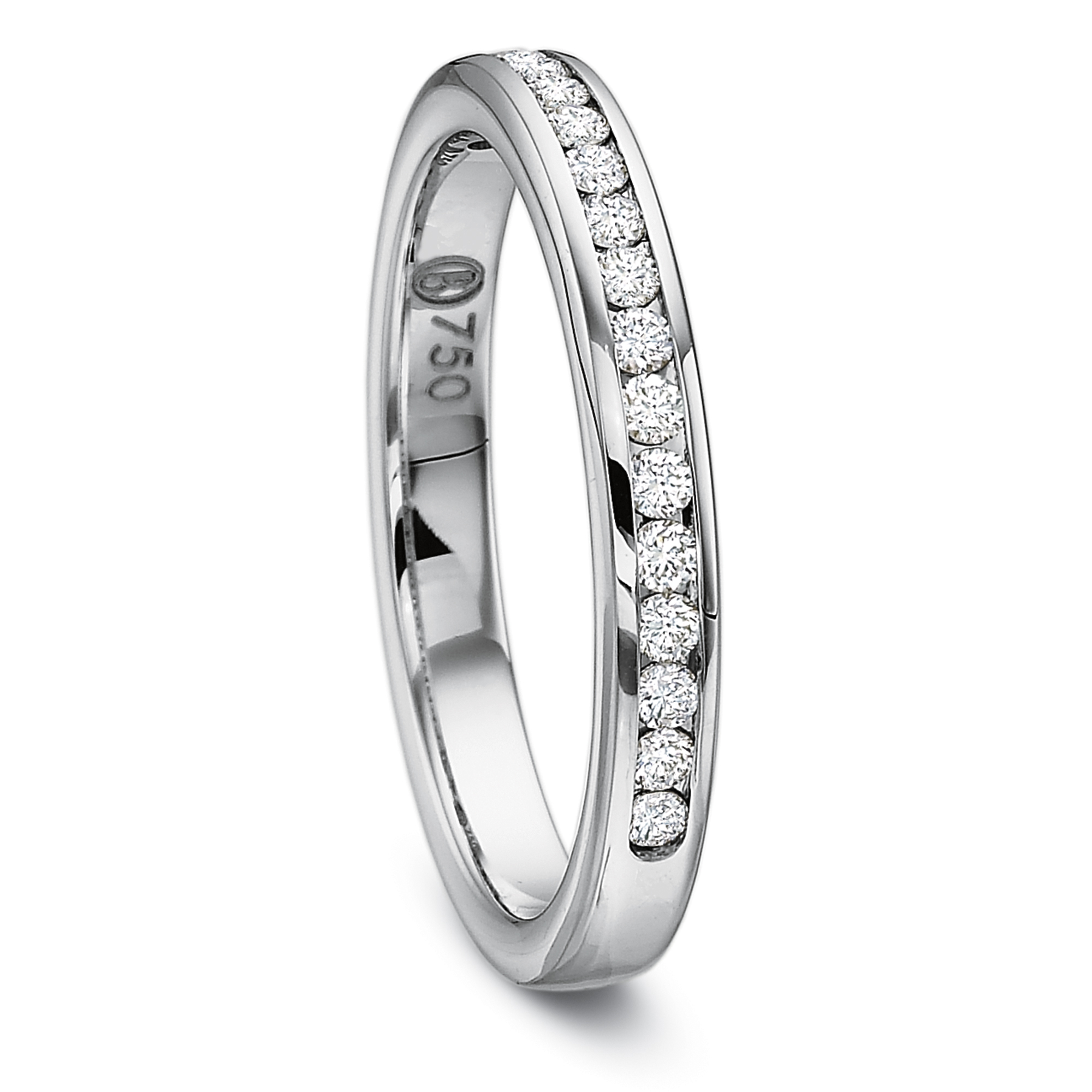 18K White Gold Channel Set Diamond Eternity Band
