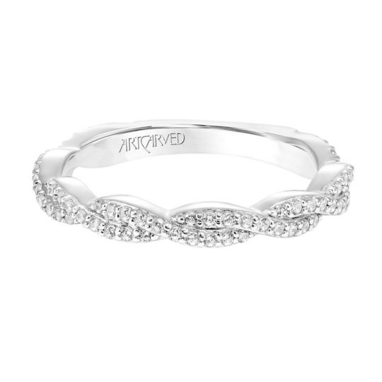 Artcarved 14k White Gold Diamond Freesia Twist Wedding Band Borsheims Artcarved 14k White Gold Diamond Freesia Twist Wedding Band