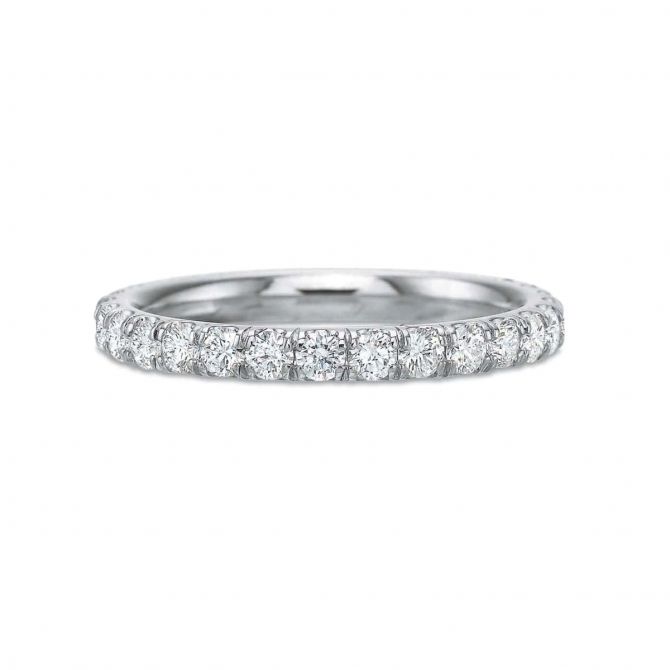 Platinum Gold Diamond Wedding Band, 0.50cttw