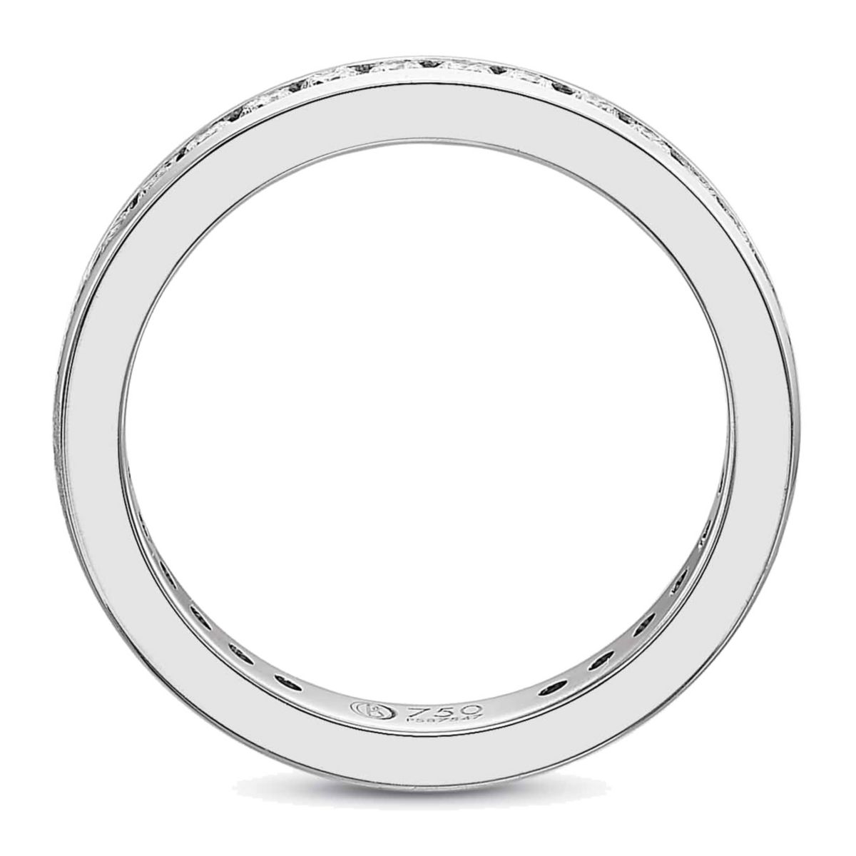 Precision Platinum Channel Set Diamond Eternity Wedding Band, 0.75cttw