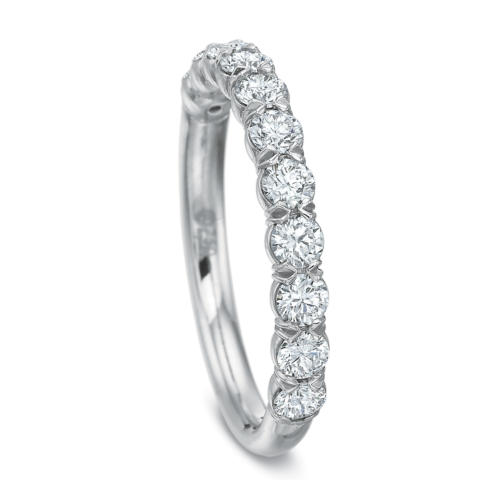 18K White Gold Prong Set Diamond Wedding Band