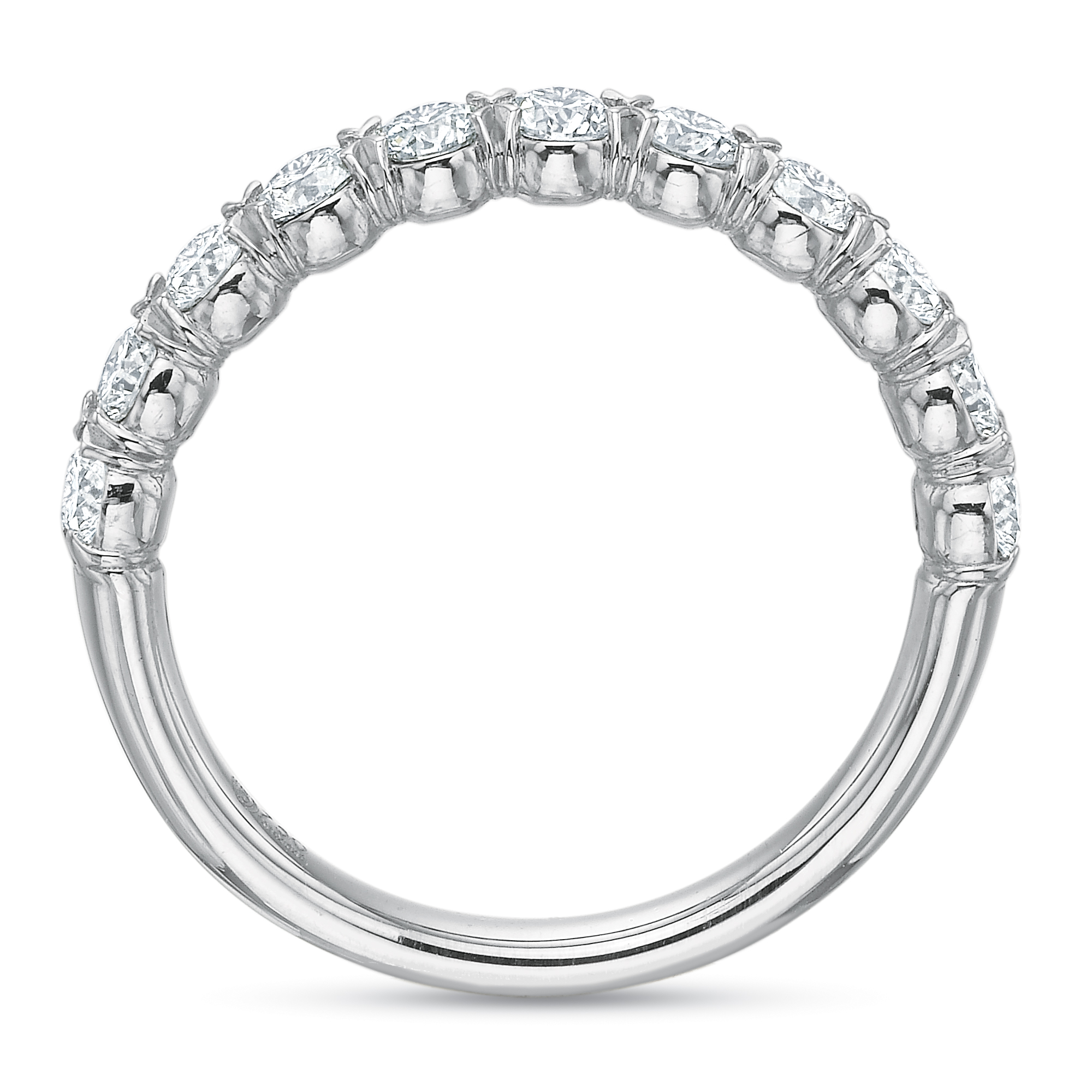 18K White Gold Prong Set Diamond Wedding Band