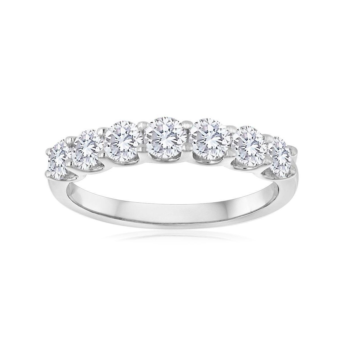 Platinum Diamond Prong Set Wedding Band