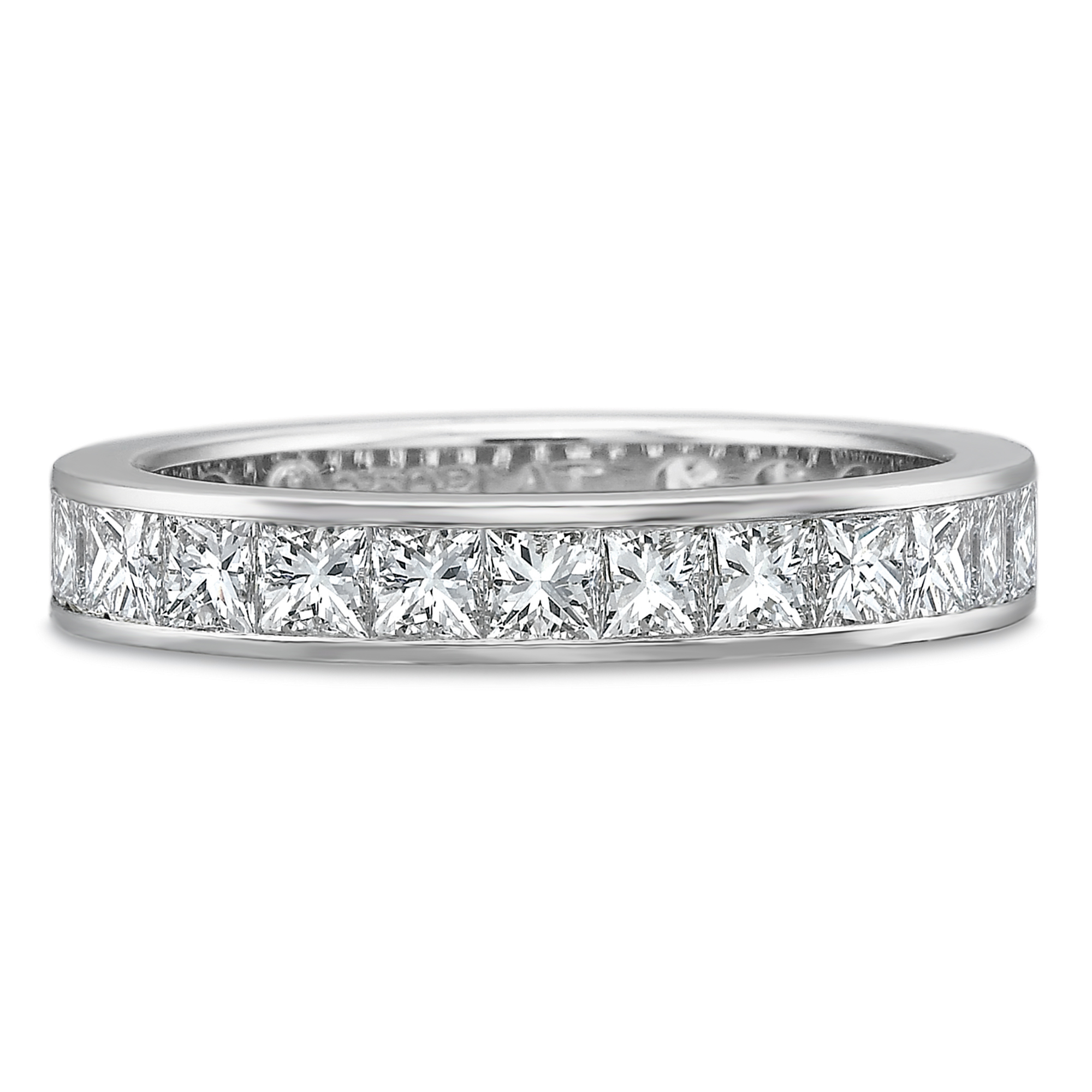 Precision Set 18k White Gold Channel Princess Cut Diamond Precision Set 18k White Gold Channel Princess Cut Diamond Wedding Band